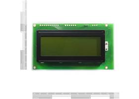Serial Enabled 20x4 LCD - Black on Green 5V-Front